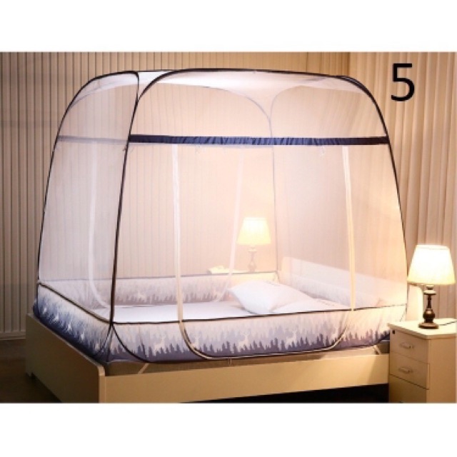 MAN006- Màn chụp chống muỗi tự bung 3 cửa đỉnh vuông cao cấp hàng nhập