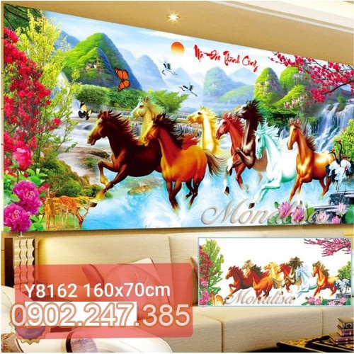 Tranh đính đá mã đáo thành công y8162(160x70) Y8163 (200X90cm)
