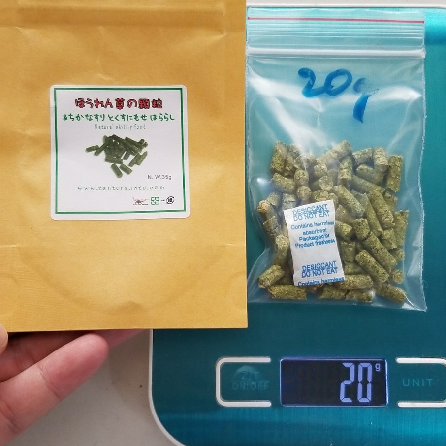 Thức Ăn Tép Cảnh Viên Rau Bina - Thức Ăn Cho Tép Đài Loan (chiết lẻ 20g)