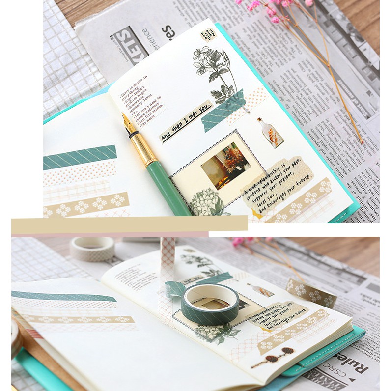 Washi tape set 5 cuộn Simno kích thước 10mm x3m