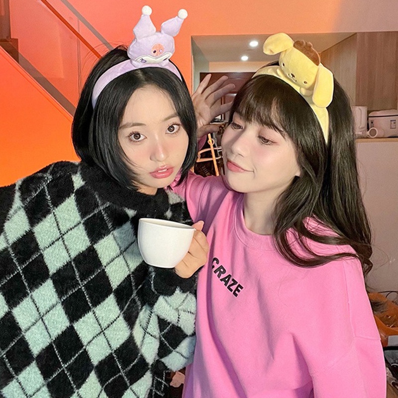 【kifli】Cài tóc bờm tóc thú bông Sanrio Kuromi dễ thương