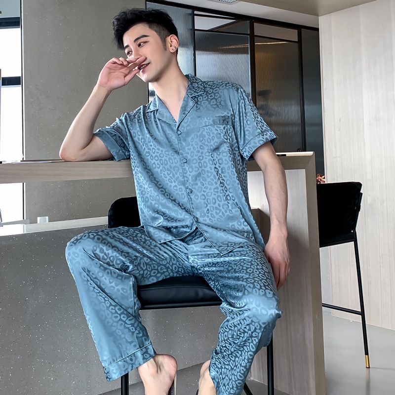 NG8711 Bộ pyjama đôi ngắn tay lụa hàng nhập