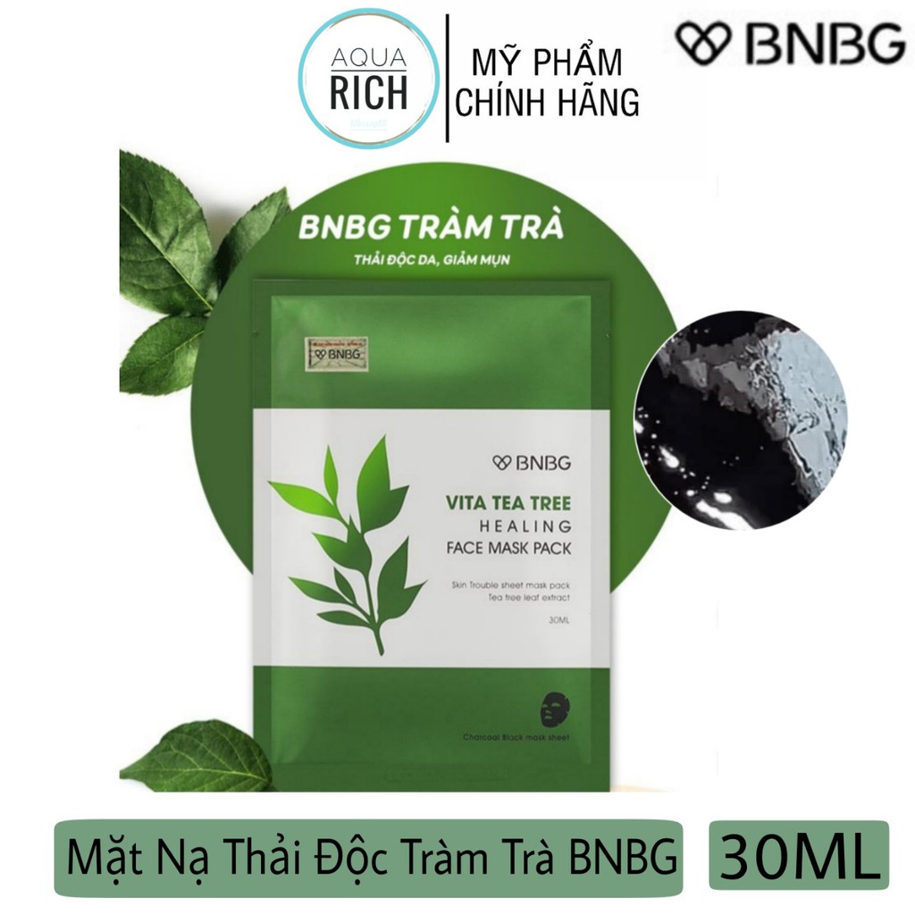 Mặt Nạ Tràm Trà BNBG Vita Tea Tree Healing Face Mask Pack Giảm Mụn Thâm Sẹo Thải Độc Da [Sản Phẩm Chính Hãng Có Hóa]