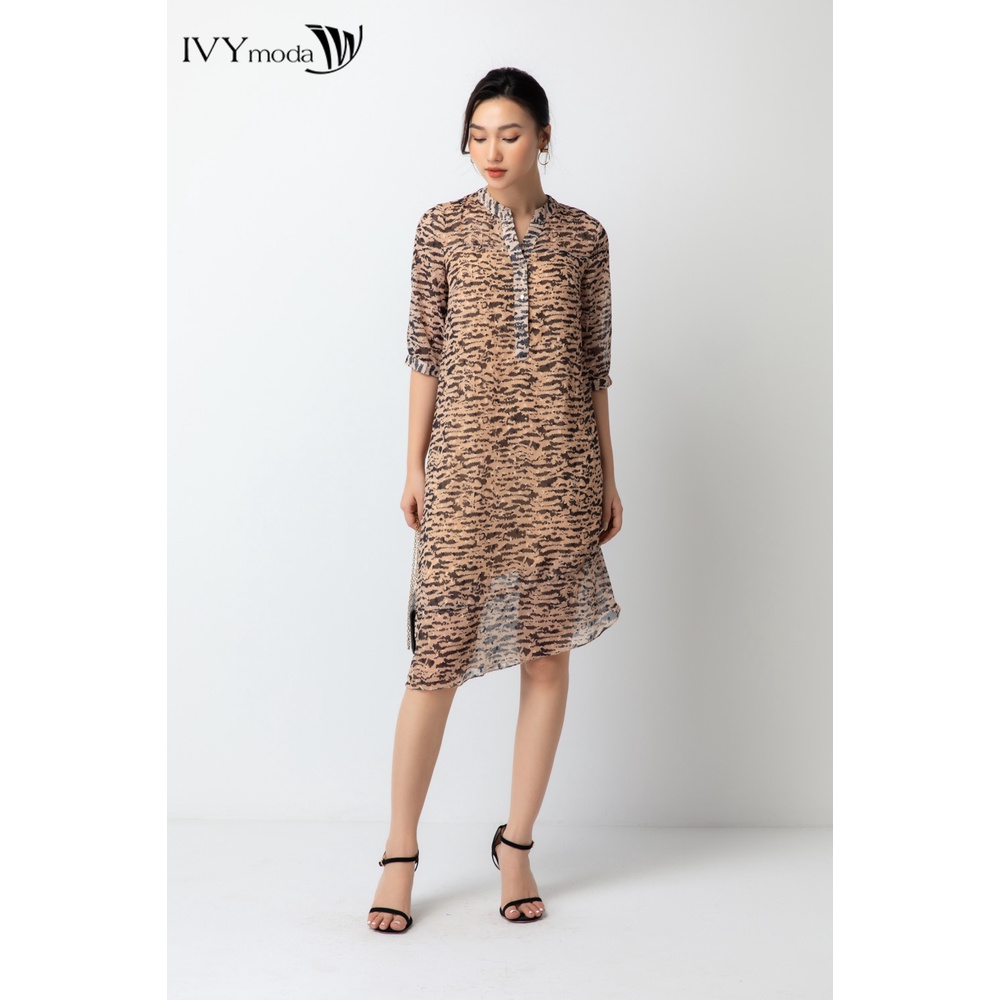 Đầm suông cổ tàu trụ IVY moda MS 48M6698