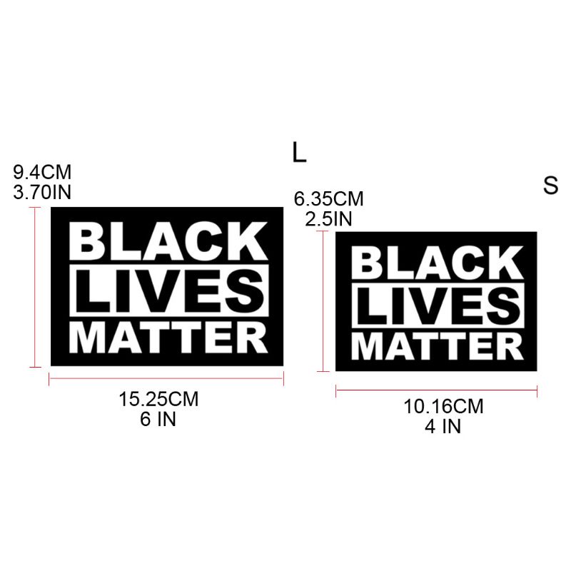 Đề Can Dán Trang Trí Xe Hơi / Xe Tải / Laptop Họa Tiết Chữ Black Lives Matter Màu Đen Phản Quang Cá Tính