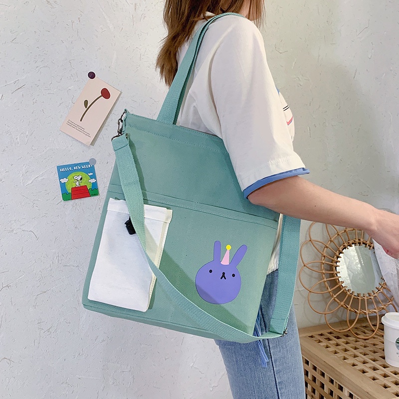 Túi Xách Đeo Vai Vải Bạt Thời Trang Nữ Sành Điệu