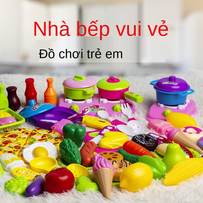 Đồ chơi nhà bếp cho trẻ em bé gái và trai nấu ăn bộ mô phỏng sinh nhật