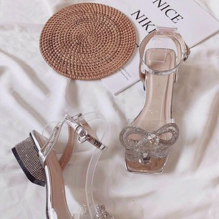 Giày sandal nơ đính đá 5p.