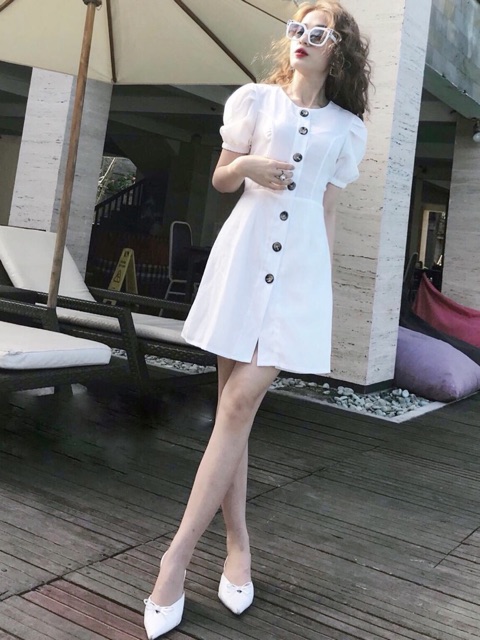 Đầm trắng basic | BigBuy360 - bigbuy360.vn