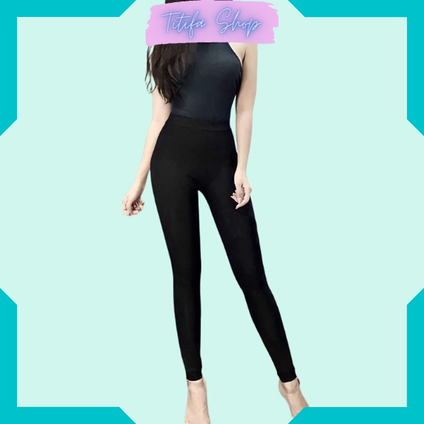 Quần Legging Dài Cạp Chun Bản To Chất Vải Thun Co Giãn Hàng Đẹp - Titifa Shop