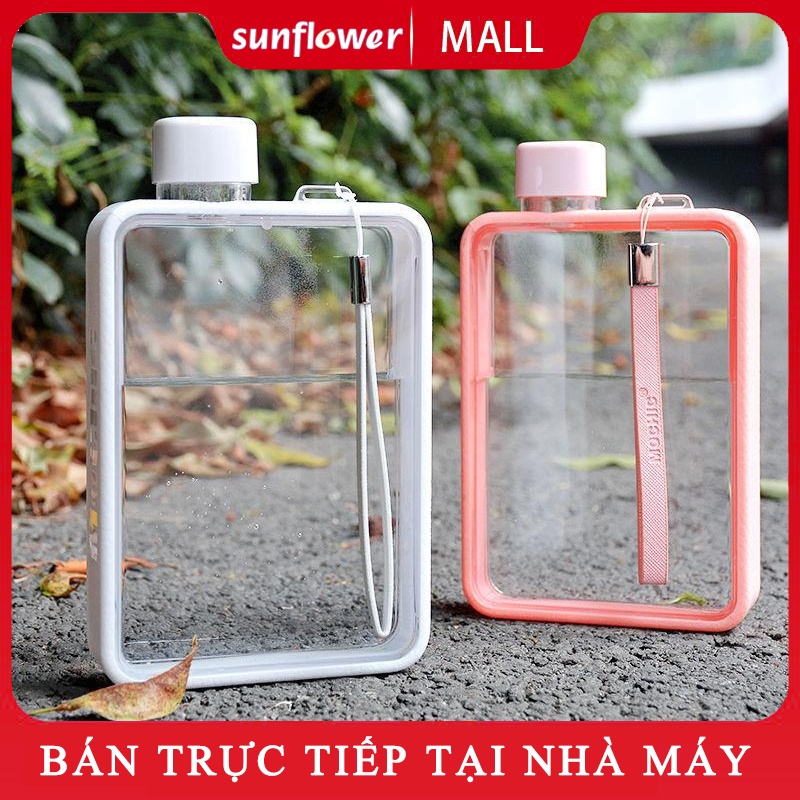 A5 Ins 380Ml Phẳng Bình Nước Thể Thao Vuông Nước Di Động Nhựa Thể Dục Cốc #9.6-Vn-ánh Nắng Mặt Trời. Vn