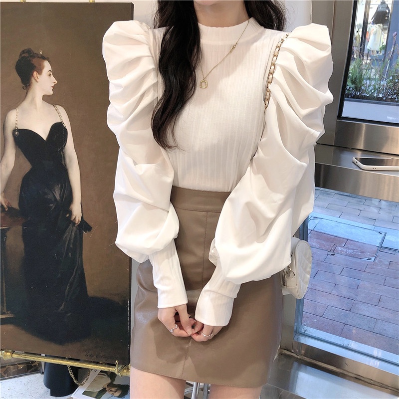 IELGY IELGY Áo Sweater Mỏng Tay Dài Cổ Tròn Màu Đen Phong Cách retro Dành Cho Nữ