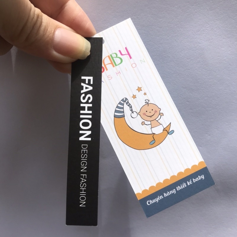 SET bộ 2 NHÃN MÁC TAG QUẦN ÁO-  - Giấy bìa cứng cán màng sang trọNG - set 100 bộ - mẫu 15