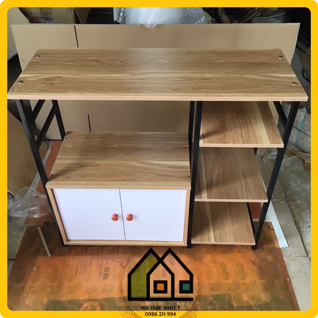 Kệ Bếp Đa Năng, Kệ lò vi sóng khung sắt ván gỗ chất lượng cao