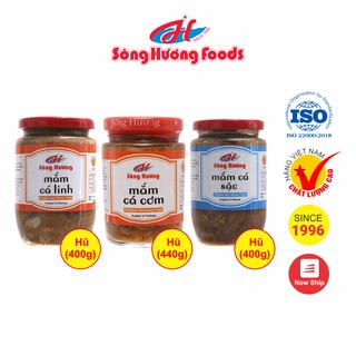 Combo 1 Hũ Mắm Cá Linh 400g + 1 Hũ Mắm Cá Cơm 440g + 1 Hũ Mắm Cá Sặc 400g Sông Hương Foods - Nấu lẩu mắm , Chưng trứng