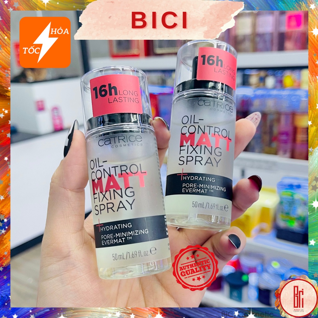 Xịt Khoá Nền Kiềm Dầu Giữ Lớp Makeup Lên Đến 16h CATRICE Oil Control Matt Fixing Spray - 50ml