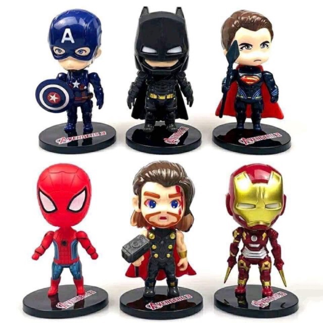 1 set siêu anh hùng nhí 6 con dùng để trang trí bánh