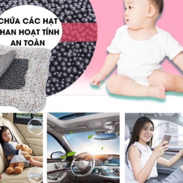 Chó bông lõi than hoạt tính khử mùi, lọc không khí trang trí taplo ô tô, xe hơi, bàn làm việc