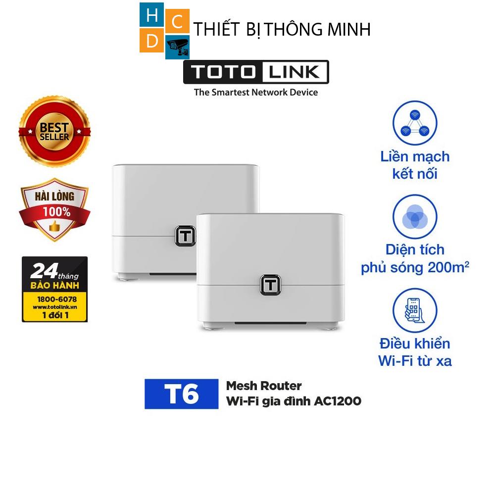 Bộ phát wifi Mesh gia đình chuẩn AC 1200Mbps TOTOLINK T6-V2 2 pack
