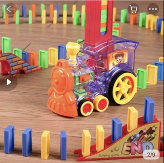 Đồ chơi xe lửa thông minh thả domino tự động