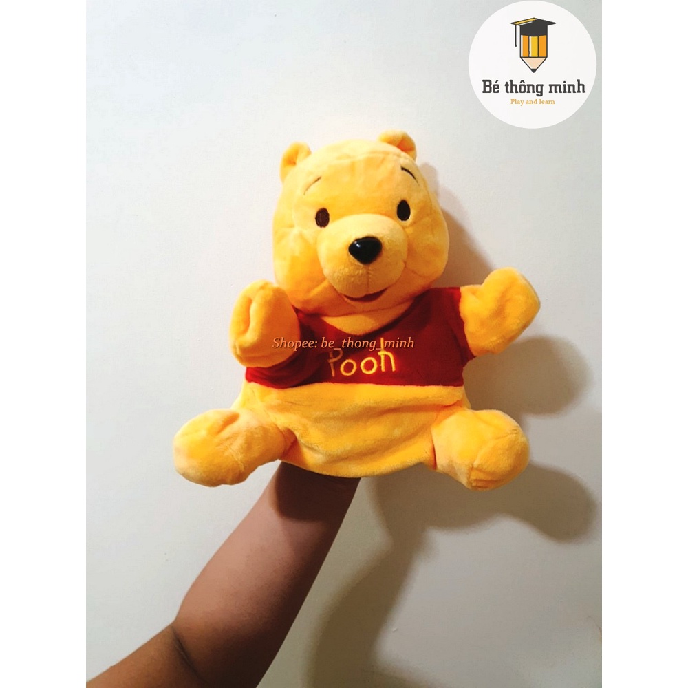 (hàng mới 100%) Rối bàn tay hoạt hình gấu pooh, lợn piglet , mickey đáng yêu cho bé