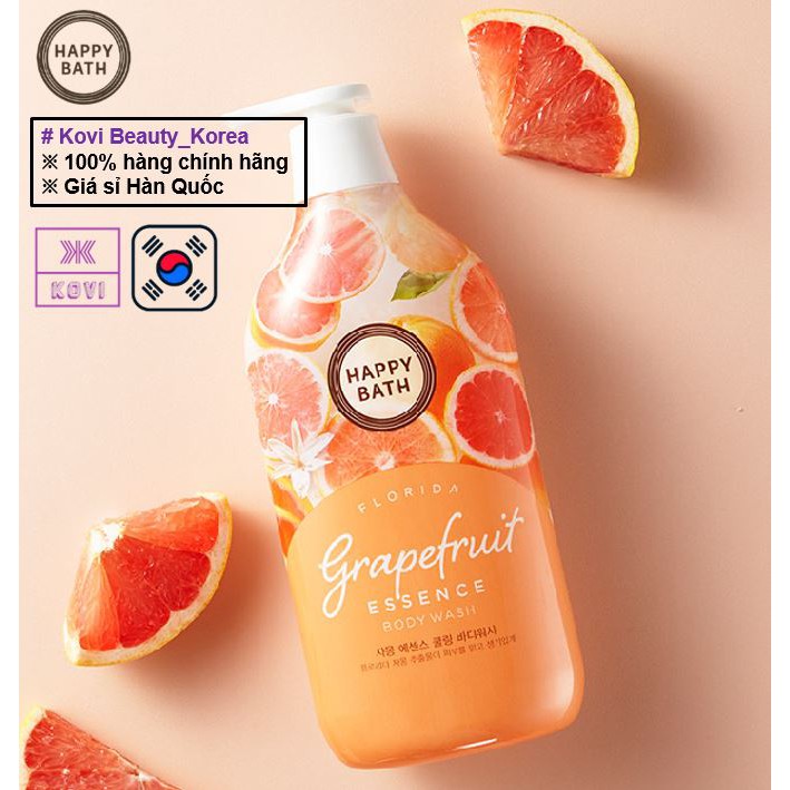 [Happy Bath / Kovi] Sữa Tắm Tinh Chất Bưởi Happy Bath Grapefruit Essence Body Wash 500ml