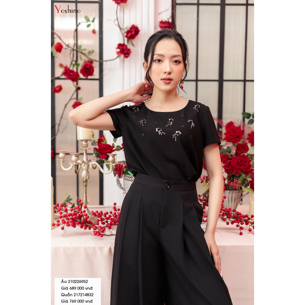 Áo Sơ Mi Croptop Đính Đá Nữ YOSHINO Đi Bộ Thanh Lịch Sang Trọng 210226952