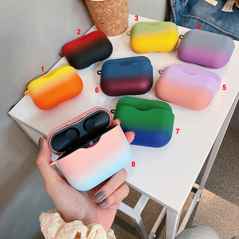 Vỏ bảo vệ hộp sạc tai nghe bluetooth không dây bằng PC màu sắc gradient nhám chống sốc cho SONY WF-1000XM3