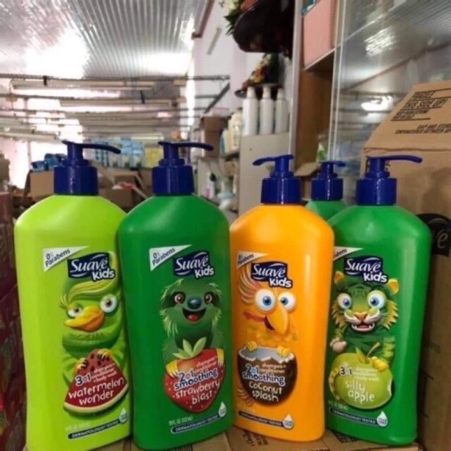 Sữa Tắm - Dầu Gội - Xả 3 in 1 Suave Kids Khổng Lồ