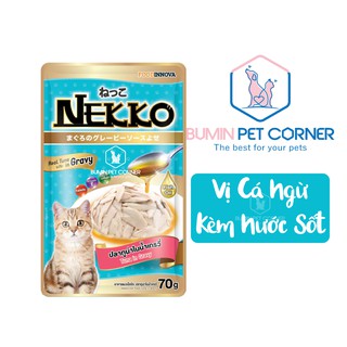 Pate Cho Mèo Nekko Gravy vị Cá Ngừ gói 70g