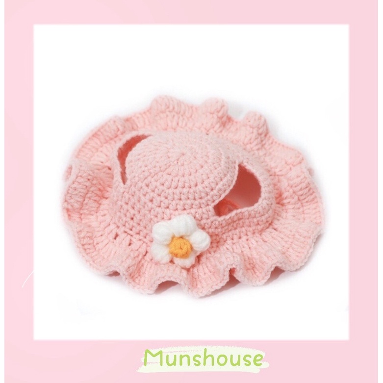 Mũ len tai bèo cho chó mèo