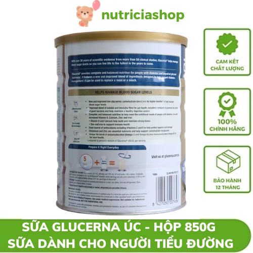 Sữa Glucerna 850gr Úc sữa dinh dưỡng cho người đái tháo đường ( tiểu đường ) và tiểu đường thai kì
