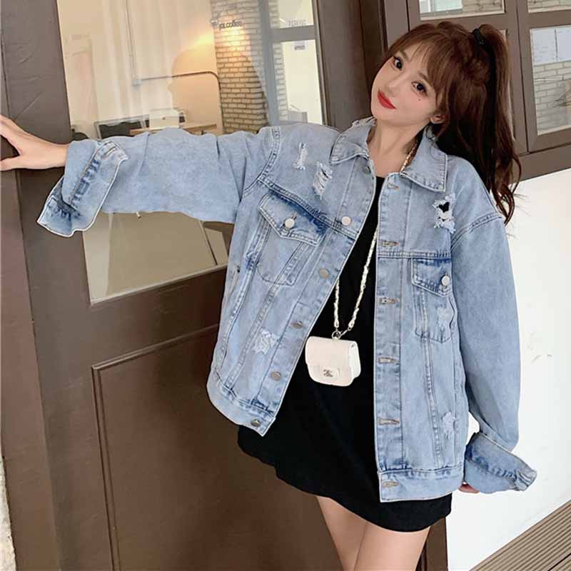 Happy-store ❤️ Áo Khoác Jeans Loang Phong Cách Unisex Cho Cả Nam Và Nữ Vải Jeans Xuất Dày Dặn happy store8668