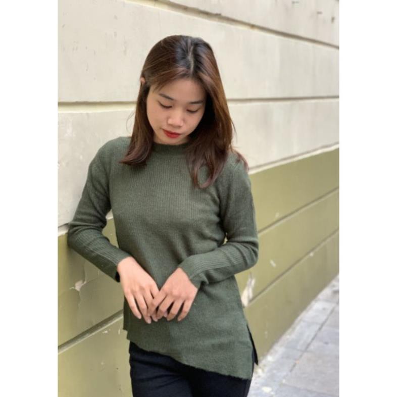Áo len vạt chéo tay dài màu - chuẩn như hình 100%
