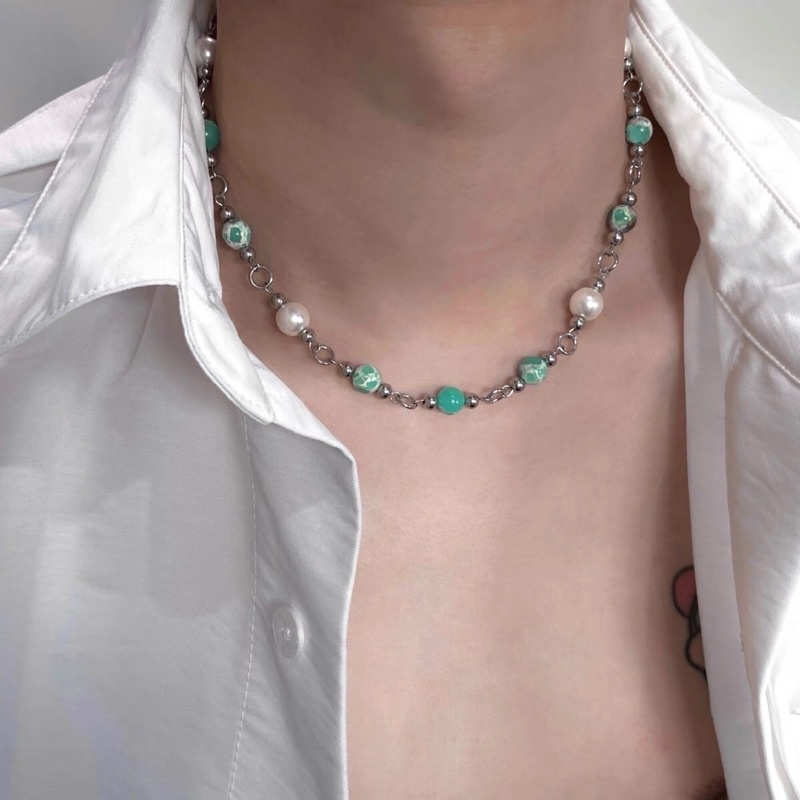 Dây chuyền dạng hạt phản quang kiểu dáng choker