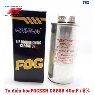 Tụ điều hòa vỏ nhôm 2 chân FOGEEN CBB65 40mF +5%