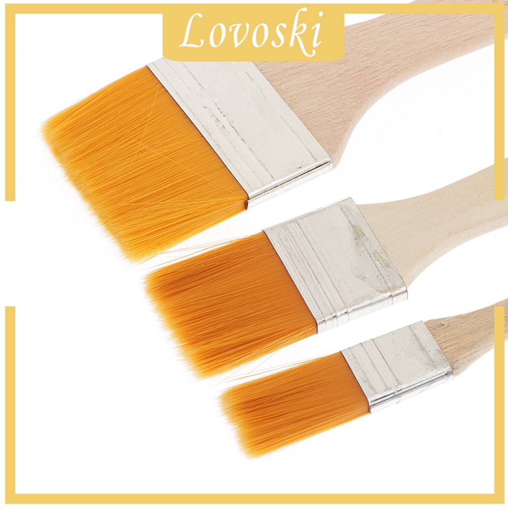 Set 3 Cọ Vẽ Tranh Sơn Dầu Tay Cầm Bằng Gỗ Tiện Dụng