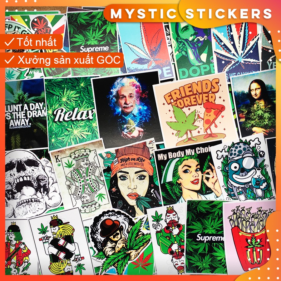 [RASTA-4.2.0] 119 Sticker chống nước/ trang trí, set mix ,dán xe laptop mũ bảo hiểm vali...