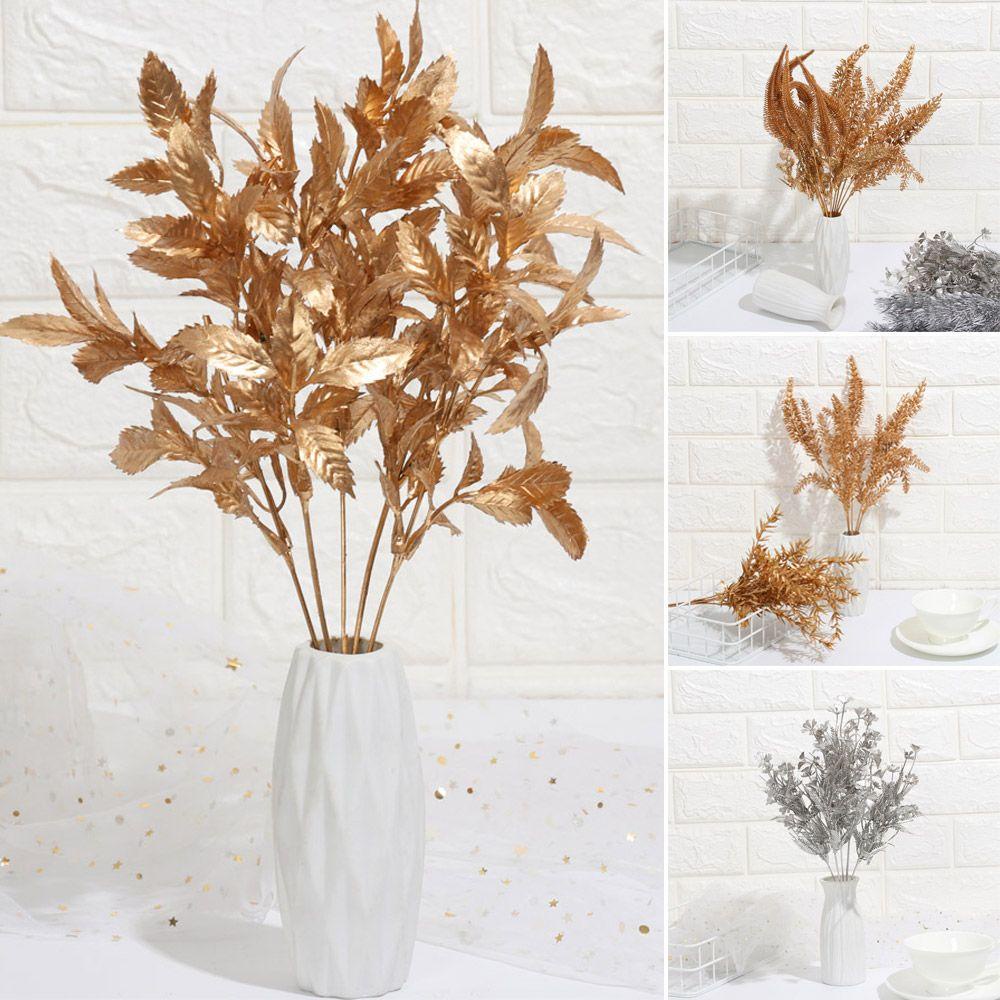 YANN1 1 Nhánh Hoa Nhân Tạo Màu Vàng / Bạc Độc Đáo Trang Trí Nhà Cửa / Tiệc Cưới