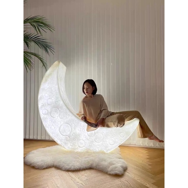 Ghế lười hình mặt trăng 3 chế độ đèn trang trí phòng ngủ phòng khách