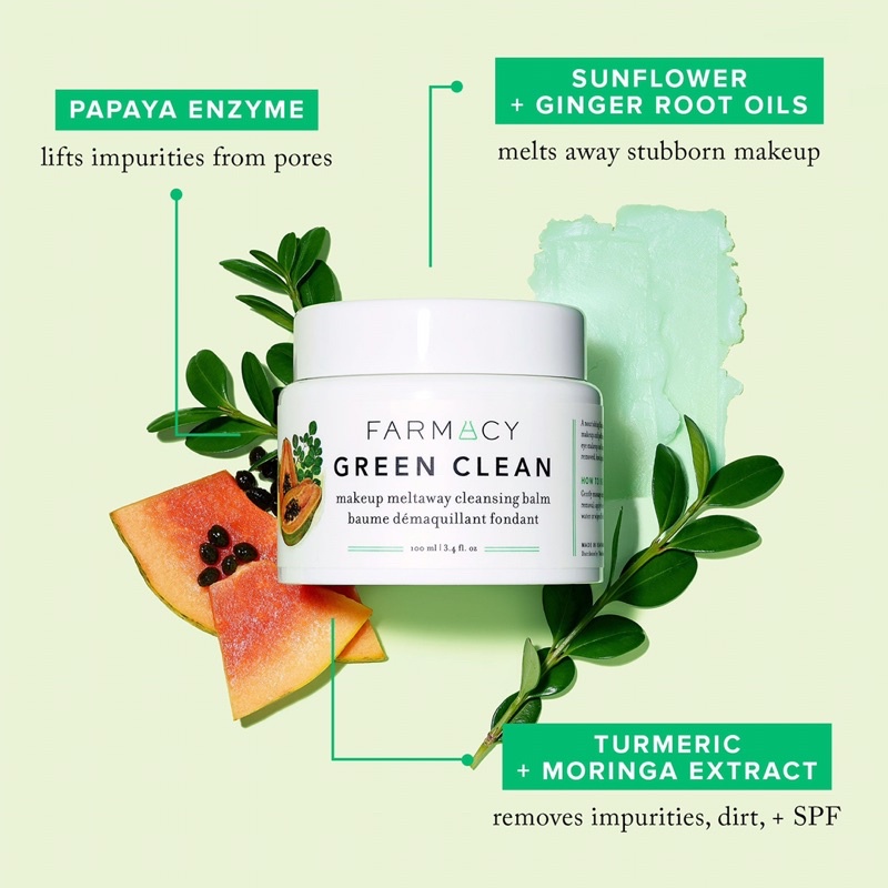 Sáp tẩy trang kiêm sửa rửa mặt Farmacy Green Clean Makeup Removing Cleansing Balm