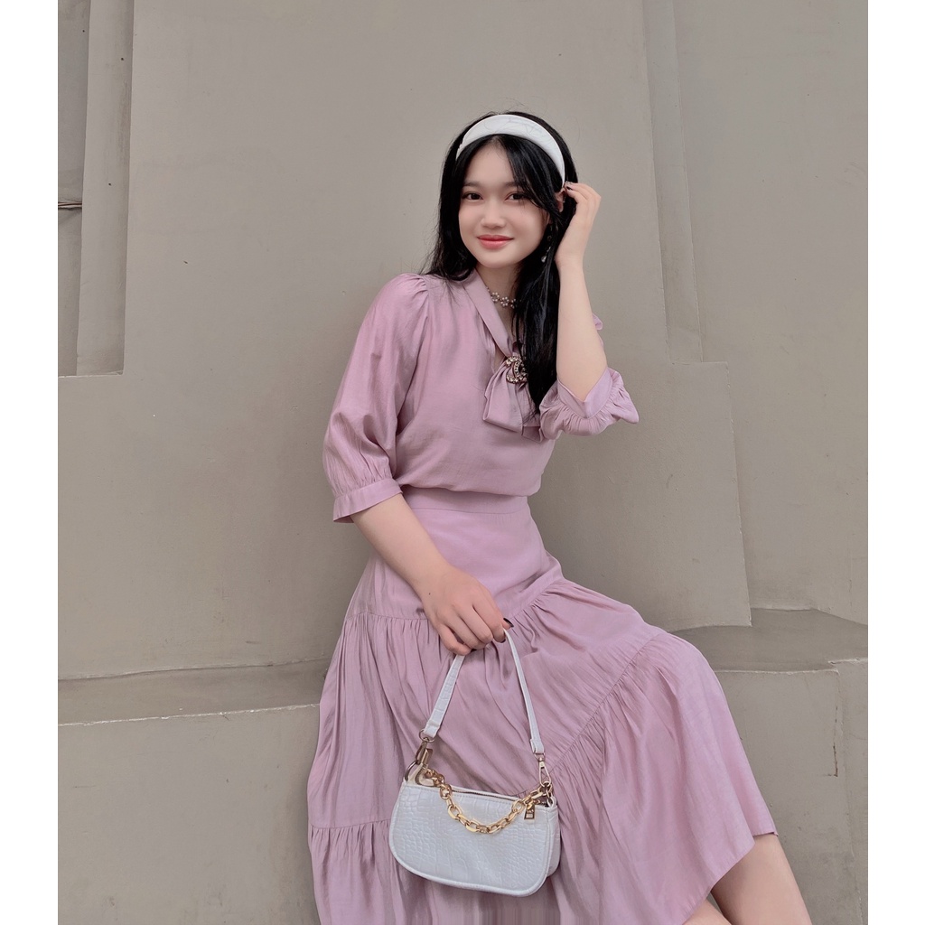 Set Áo kèm Chân Váy nữ FANSIX - KH01 vải tơ Nhật mềm mại, tôn dáng | BigBuy360 - bigbuy360.vn