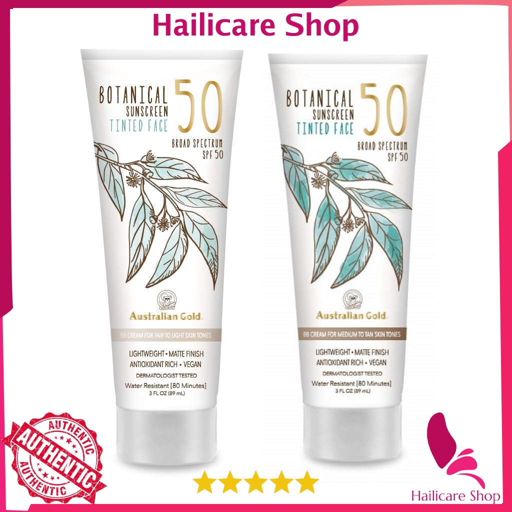 Kem Chống Nắng Australian Gold Botanical Sunscreen Tinted Face BB Cream SPF 50