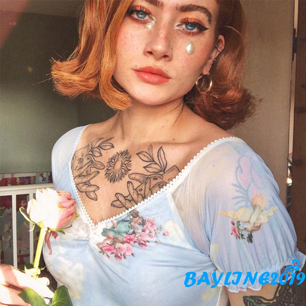 Áo Croptop Lưới Xuyên Thấu Cổ Chữ V Gợi Cảm Cho Nữ