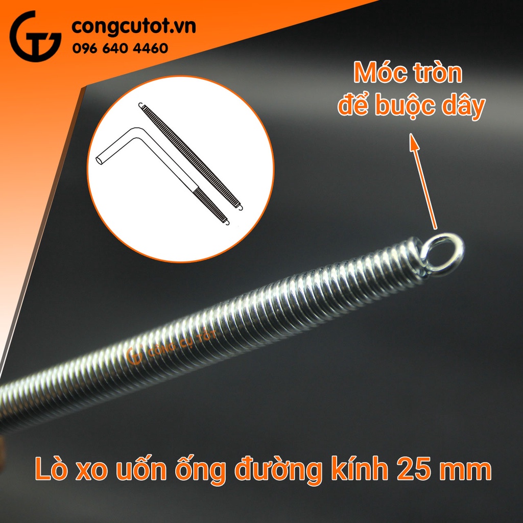 Lò xo uốn ống Φ25 uốn ống nhựa, ống inox, ống đồng,... mỏng