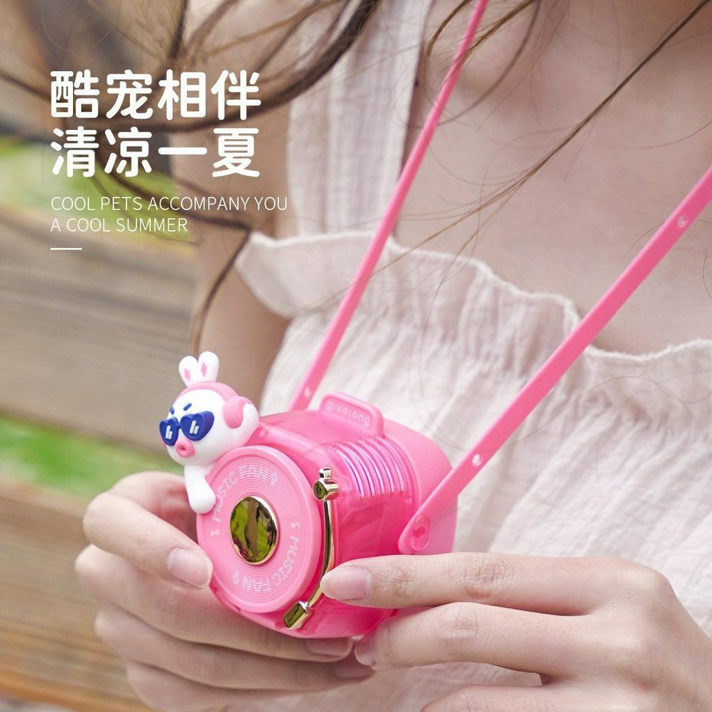 Combo du lịch gồm quạt đeo cổ DJ, gương lược rainbowl 2in1, túi 10 khắn nén tiện lợi