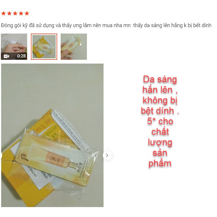 10g Kem chống nắng chống nhăn Whoo vàng Wrinkle Sum Cream , gói1ml , không gây nhờn, không dính, không đổ dầu da