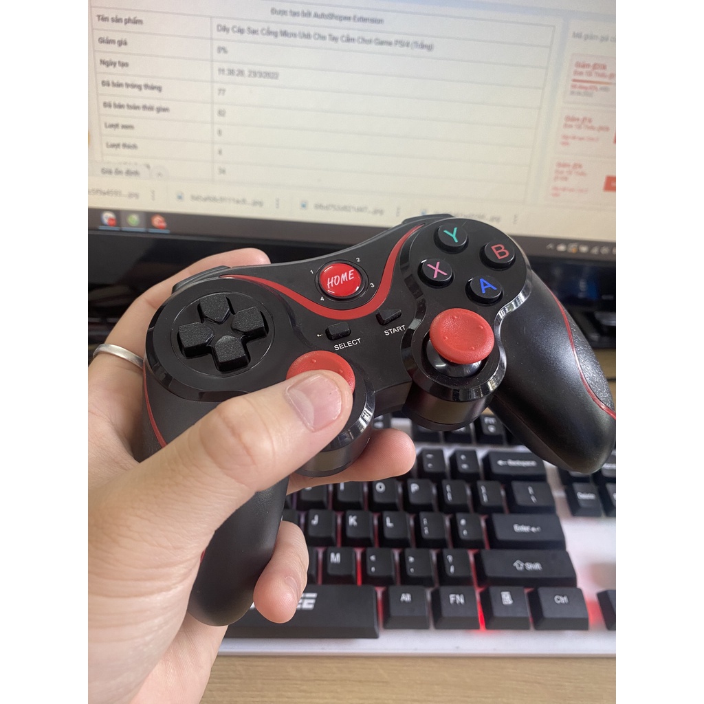 ⚡𝓑ả𝓷 𝓝â𝓷𝓰 𝓒ấ𝓹 𝓬ó 𝓤𝓢𝓑⚡Tay Cầm Chơi Game X3/T3 Có Bluetooth Cho Smartphone, PC, Laptop, Android, IOS Có Giá Kẹp Điện Thoại