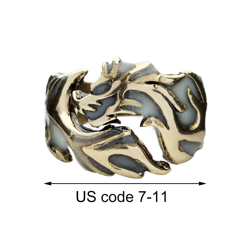 Nhẫn Hợp Kim Họa Tiết Rồng Phát Quang Độc Đáo