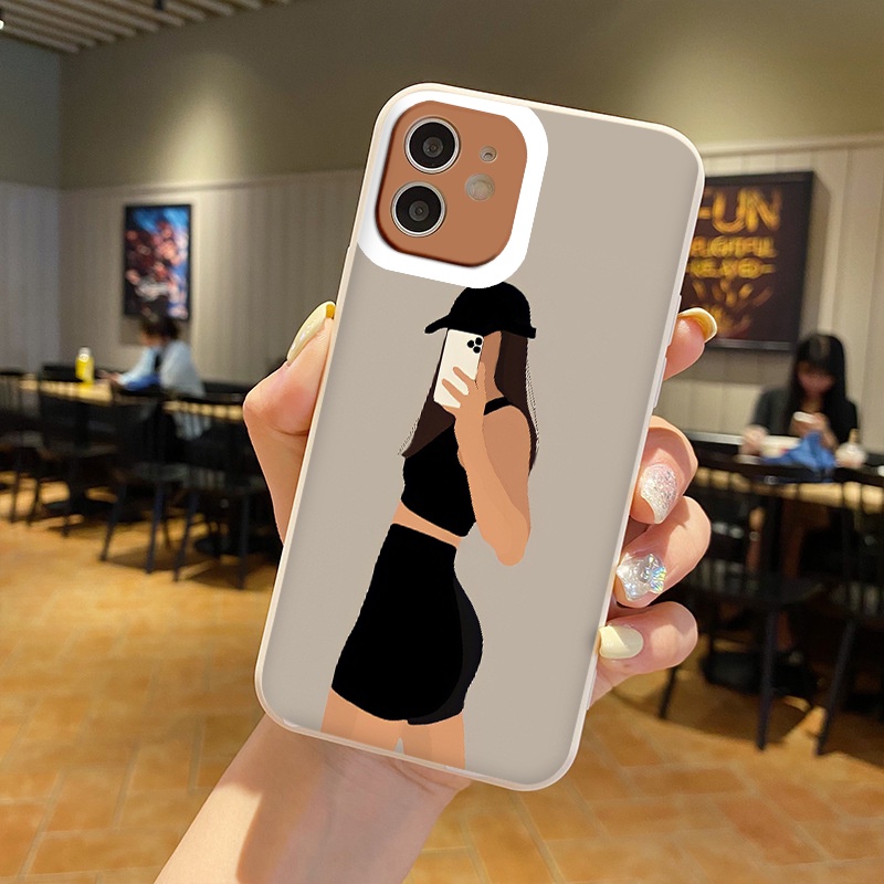 Ốp lưng dành cho iPhone 11 Pro max mẫu Girl selfie ốp iPhone 8 Plus 7Plus X XR Xs Max 6 6s Plus 11 Pro Max 12 13 pro max